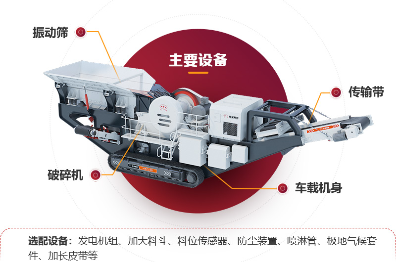 超強(qiáng)性能履帶式移動破碎石子機(jī)